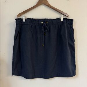 Ellen Tracy Navy Linen Skirt